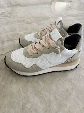 P448 Women’s Sneakers in White, Cream, and Light Gray